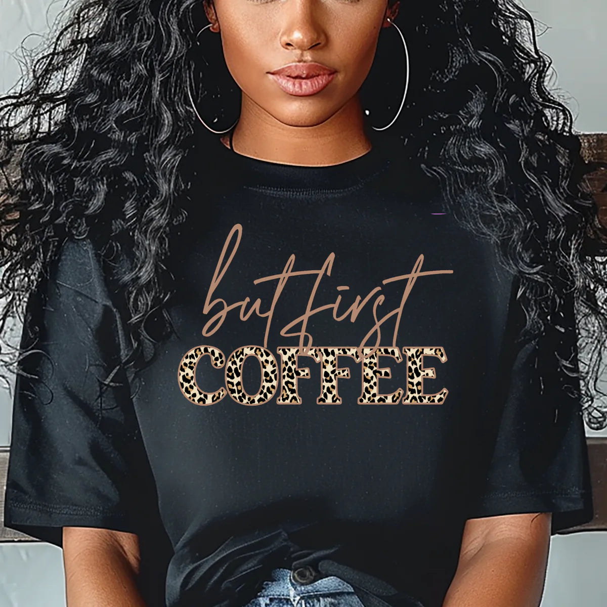 ☕ But First, Coffee Tee – Caffeine Before Everything