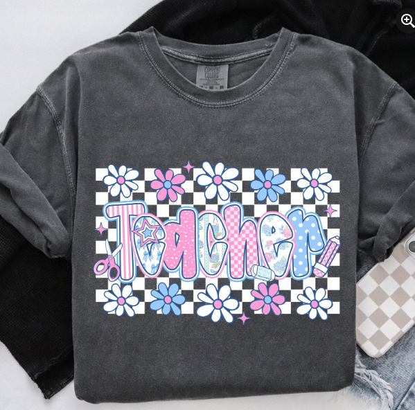 Teacher Floral Tee 🌸✏️
