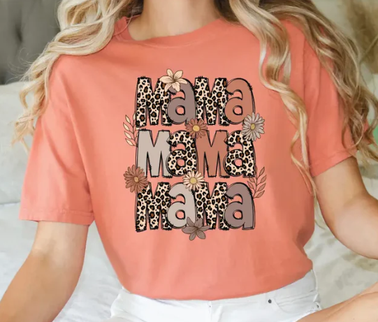 Mama Floral Leopard Tee