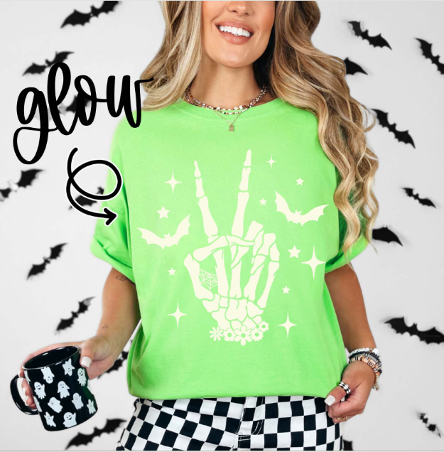 Skelly Hand Glow Tee