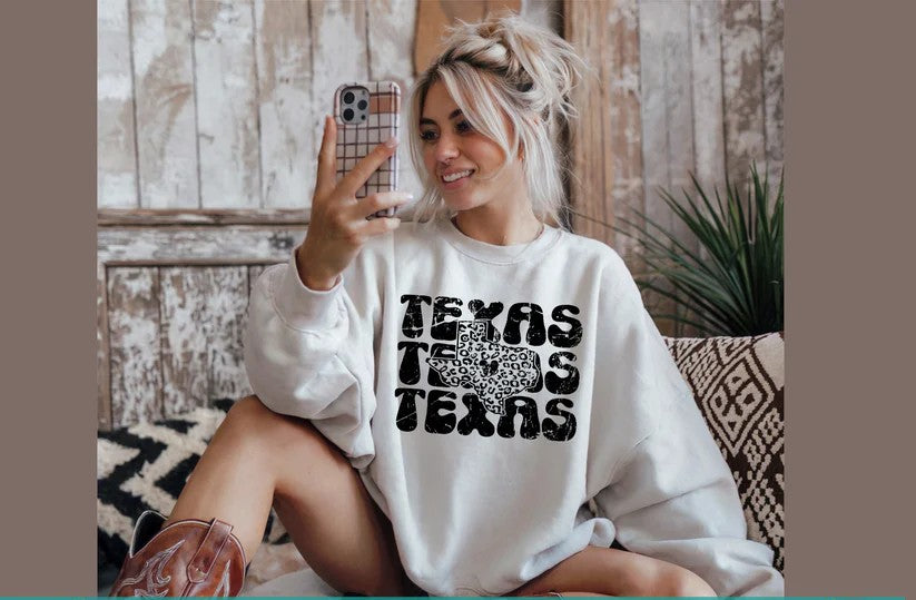 π€ Texas Stacked Shirt with Texas Outline β Wear Your Lone Star Pride!