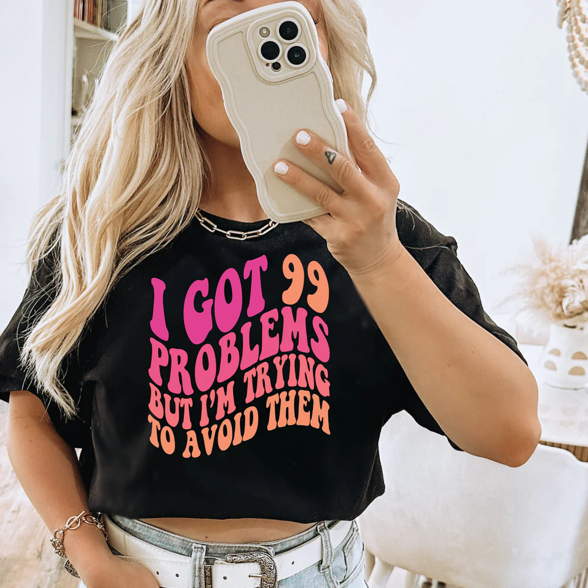 I Got 99 Problems But I’m Trying to Avoid Them Neon Tee 💡😎