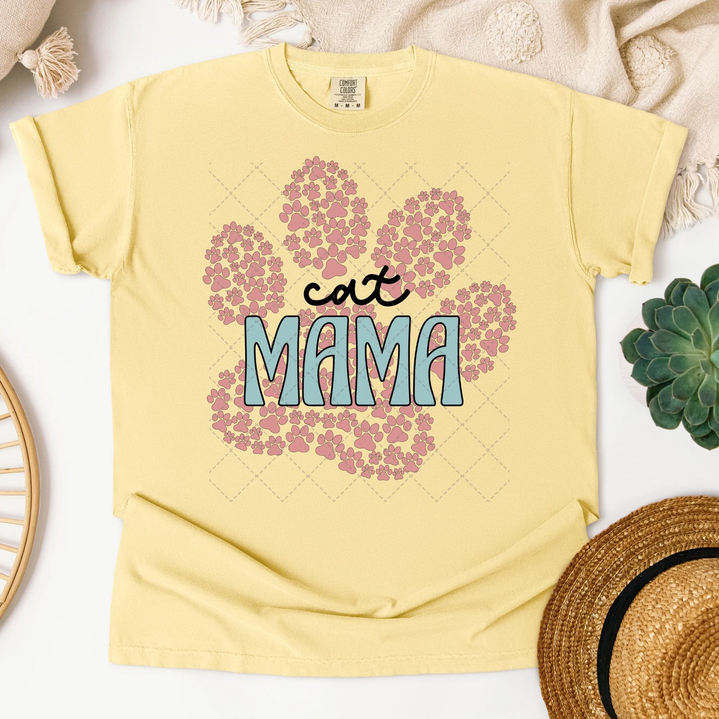 Cat Mama Paw Print Tee