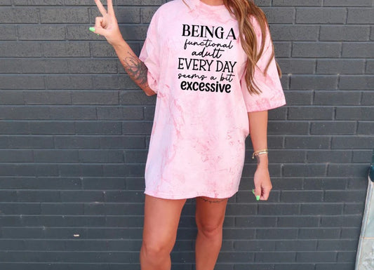 😅 Being a Functional Adult Every Day Seems a Bit Excessive Tee