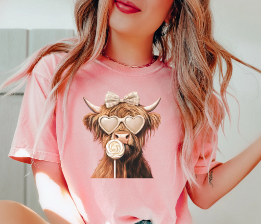 Highland Cow Graphic Tee 🐂🎀