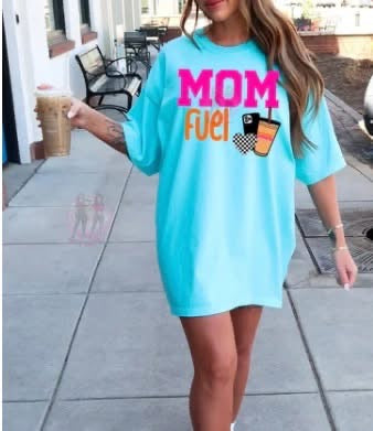 Mom Fuel Pink & Orange Coffee Tee ☕️💖🍊
