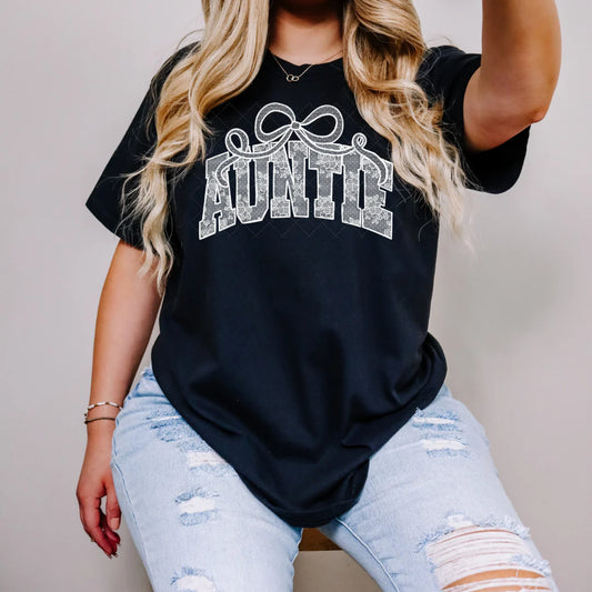 Auntie White Lace Tee