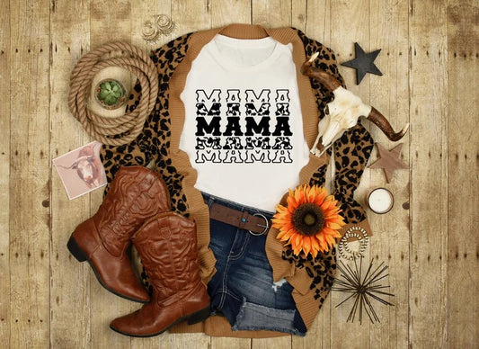 🐄 Mama Cow Print Tee – Show Your Country Side!