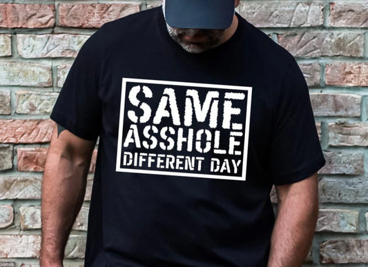 😜 Same Asshole, Different Day Tee – Keeping It Real!