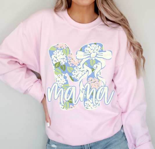 Mama Blue Floral Tee 💙🌸