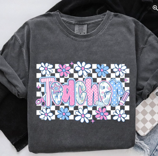 Teacher Floral Tee 🌸✏️