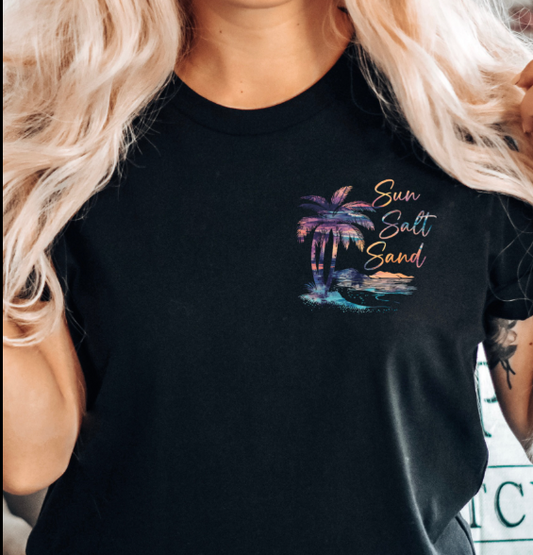 Sun ☀️ Salt 🌊 Sand 🏖️ Front and Back Tee
