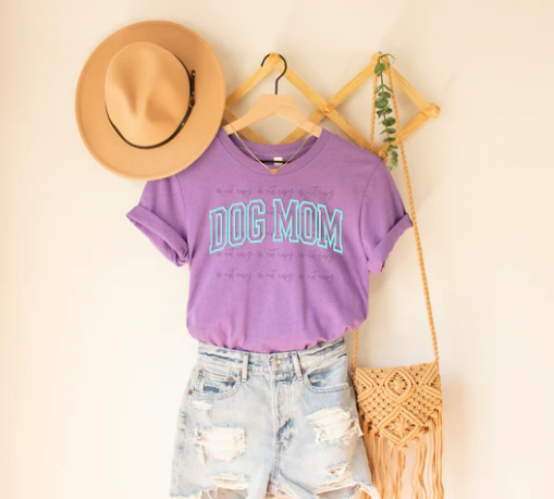 Dog Mom (Teal) Puff Tee