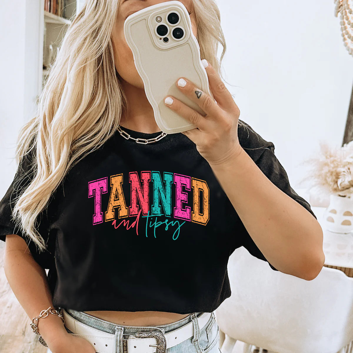 ☀️ Tanned and Tipsy Tee – Colorful, Fun & Summer-Ready!