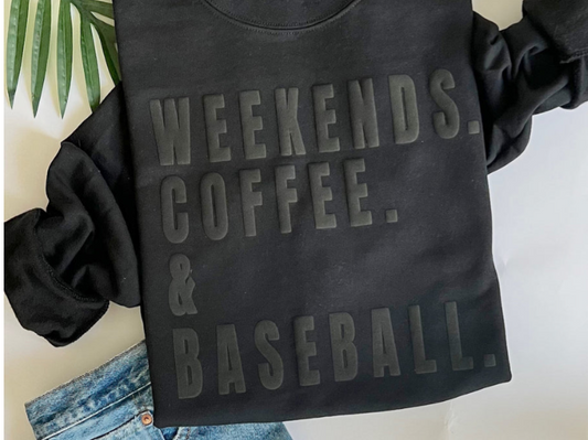 Weekends, Coffee, and Baseball Puffed Print Tee ⚾☕💫