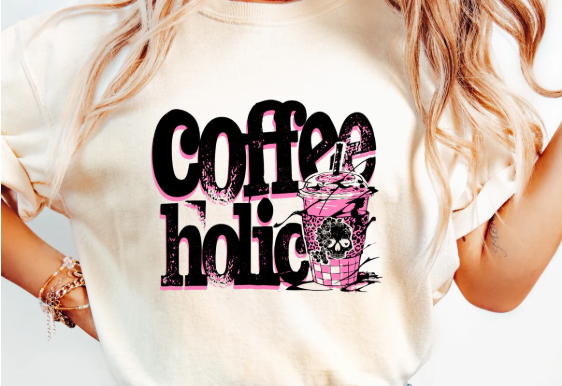 Coffeeholic Tee ☕🩷