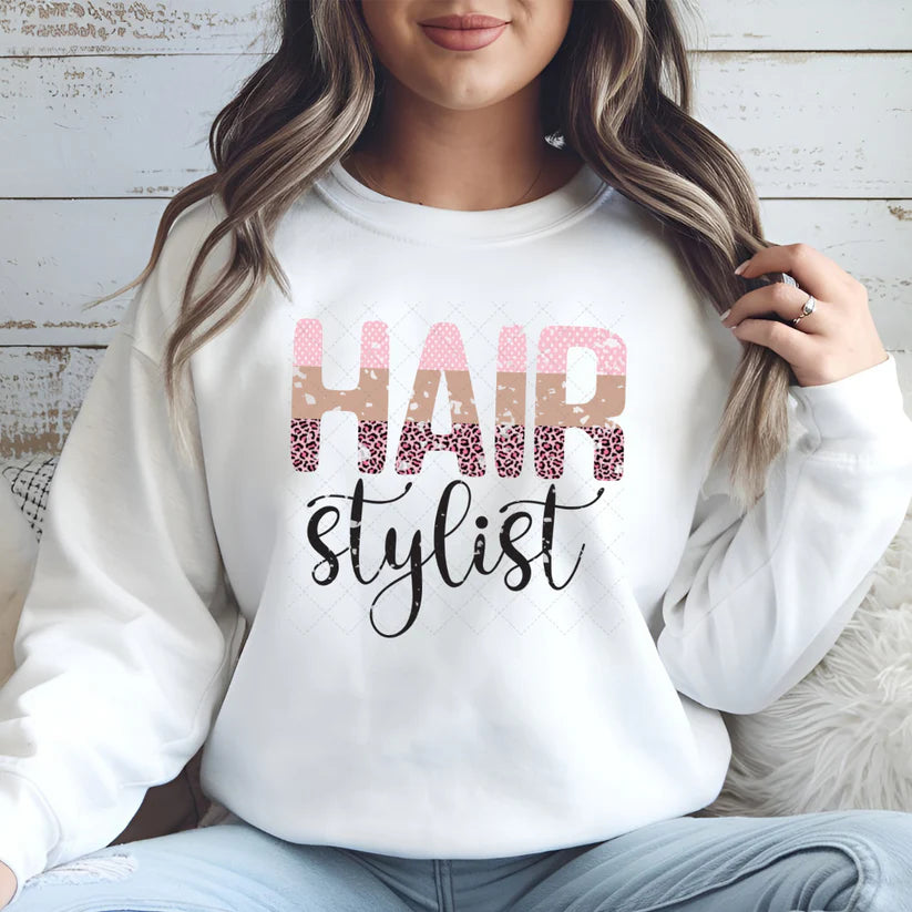 Hair Stylist Pink Leopard Tee