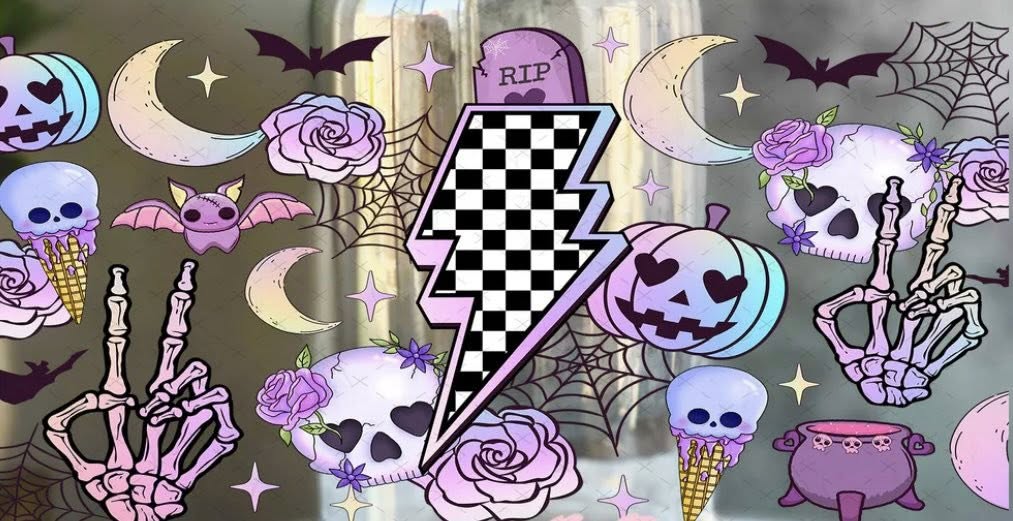 Purple Teal Spooky