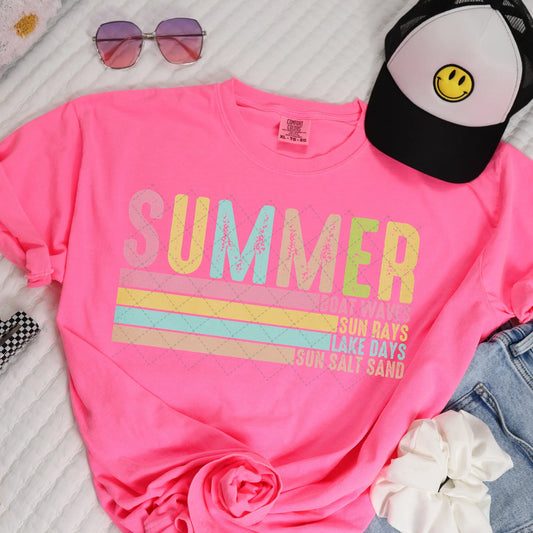 🌞 Summer Vibes Tee – Boat, Waves, Sun Rays, and Lake Days! 🚤