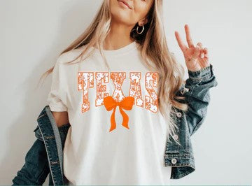 🤠 Texas Tee with Bow – Show Your Lone Star Pride in Style!